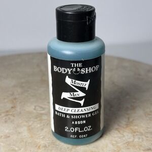 Vintage The Body Shop Mostly Men Deep‎ Cleansing Bath & Shower Gel 2 Fl Oz